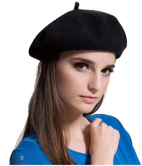 womens black beret hats